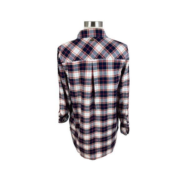 Barbour NEW Windbound Shirt in Cloud Check Navy Red w/ Pockets Tunic Size 6 - Picture 4 of 5